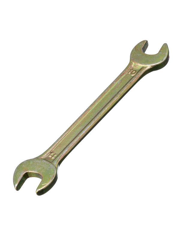 Ключ рожковый, 10 х 11 мм, желтый цинк Сибртех