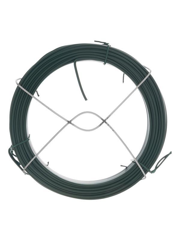 Проволока с ПВХ покрытием, зеленая 1.5 мм, длина 50 м Сибртех