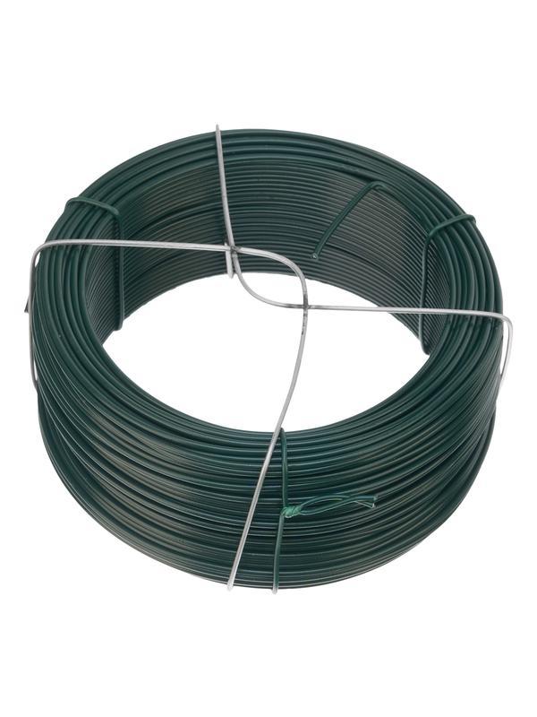 Проволока с ПВХ покрытием, зеленая 1.5 мм, длина 50 м Сибртех