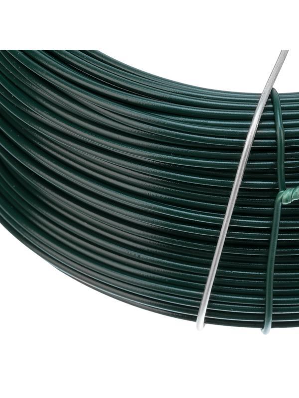 Проволока с ПВХ покрытием, зеленая 1.5 мм, длина 50 м Сибртех