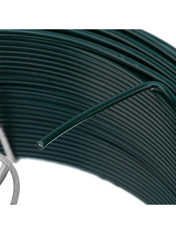 Проволока с ПВХ покрытием, зеленая 1.5 мм, длина 50 м Сибртех