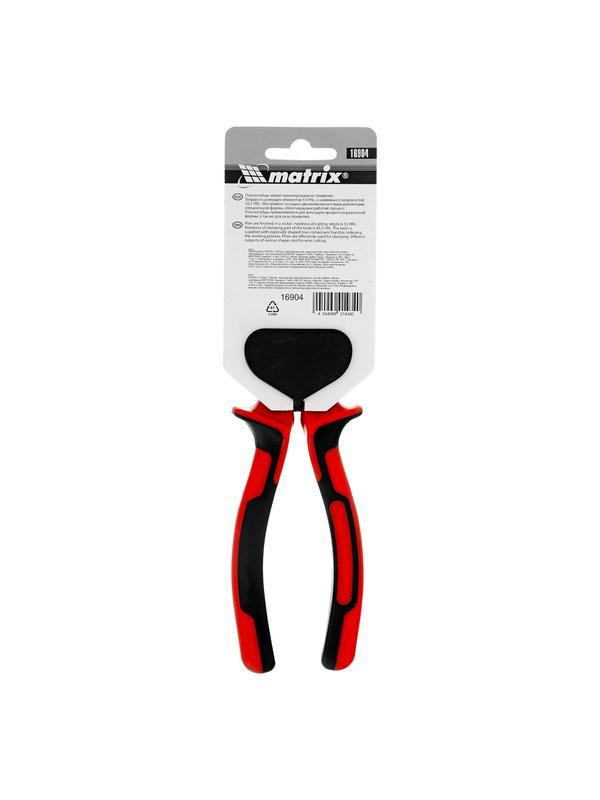 Плоскогубцы Nickel, 180 мм, никелированные, двухкомпонентные рукоятки Matrix
