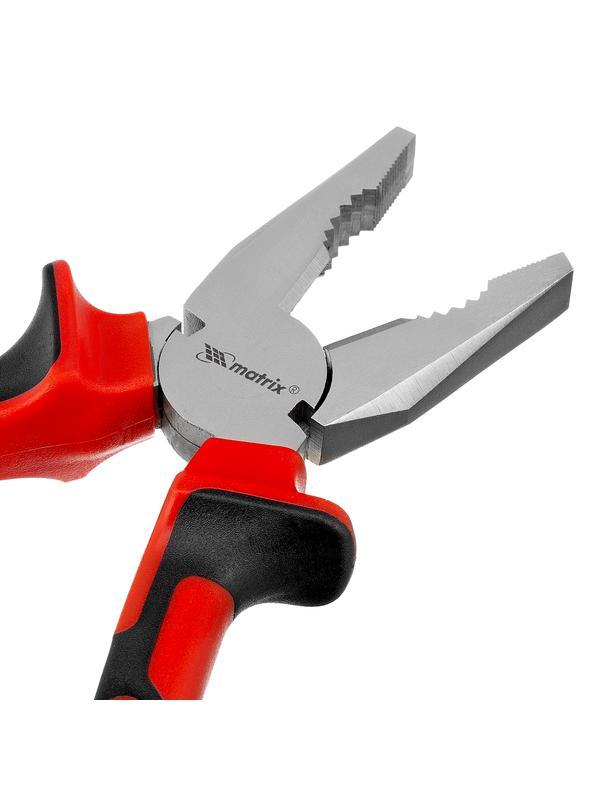 Плоскогубцы Nickel, 180 мм, никелированные, двухкомпонентные рукоятки Matrix