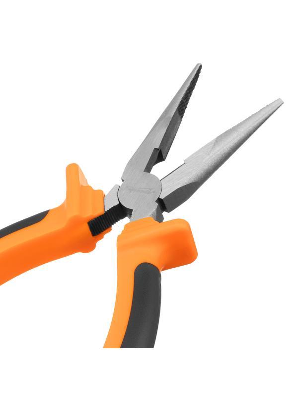 Длинногубцы прямые Comfort, 180 мм, шлифованные, двухкомпонентные рукоятки Sparta