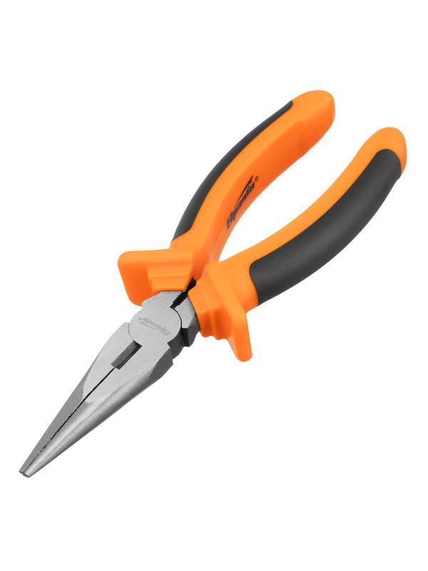 Длинногубцы прямые Comfort, 180 мм, шлифованные, двухкомпонентные рукоятки Sparta