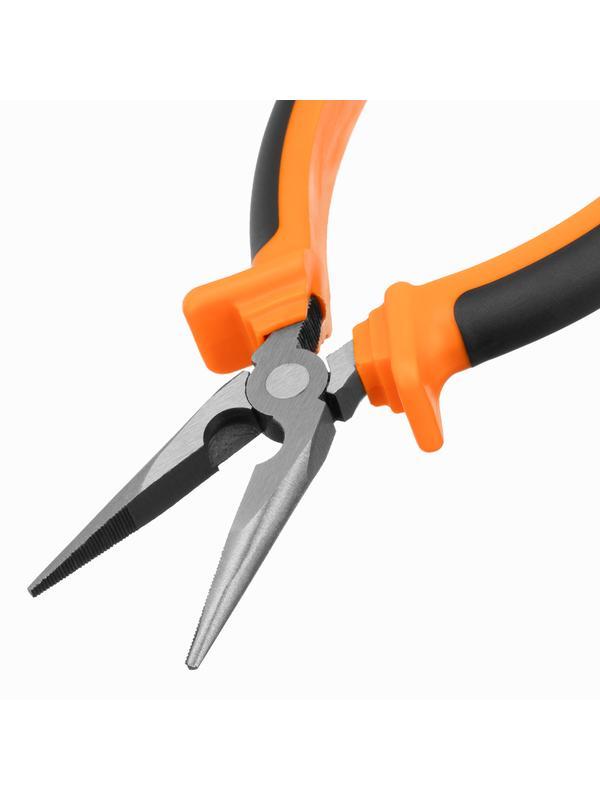 Длинногубцы прямые Comfort, 180 мм, шлифованные, двухкомпонентные рукоятки Sparta