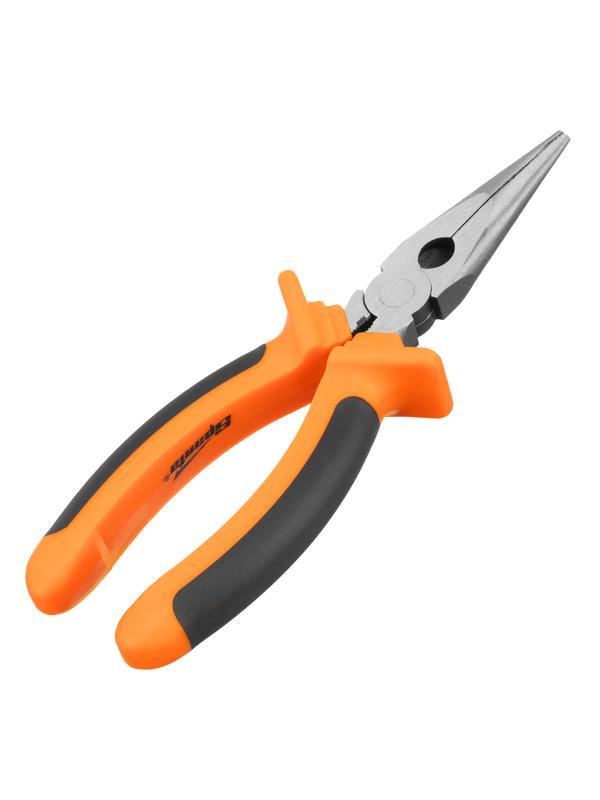 Длинногубцы прямые Comfort, 180 мм, шлифованные, двухкомпонентные рукоятки Sparta