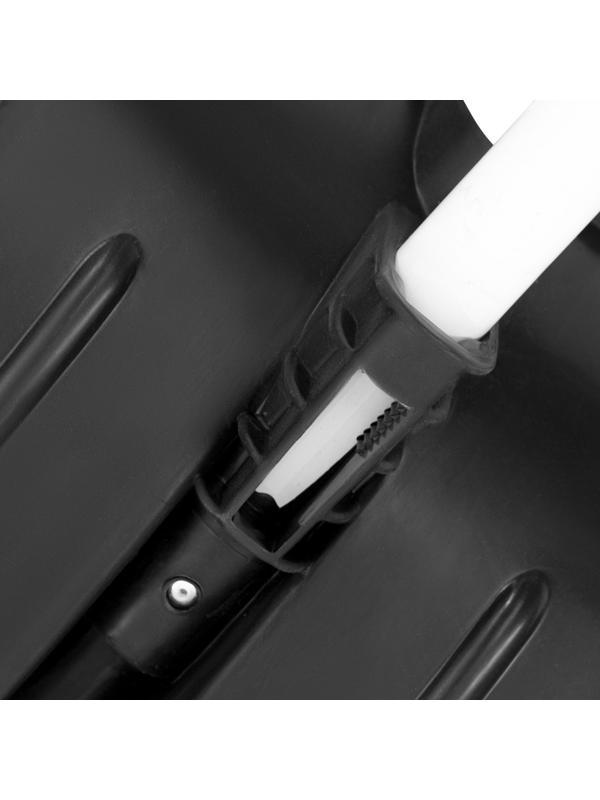 Лопата для уборки снега пластиковая, 530 х 375 х 1400 мм, алюминиевый черенок, Россия, Сибртех