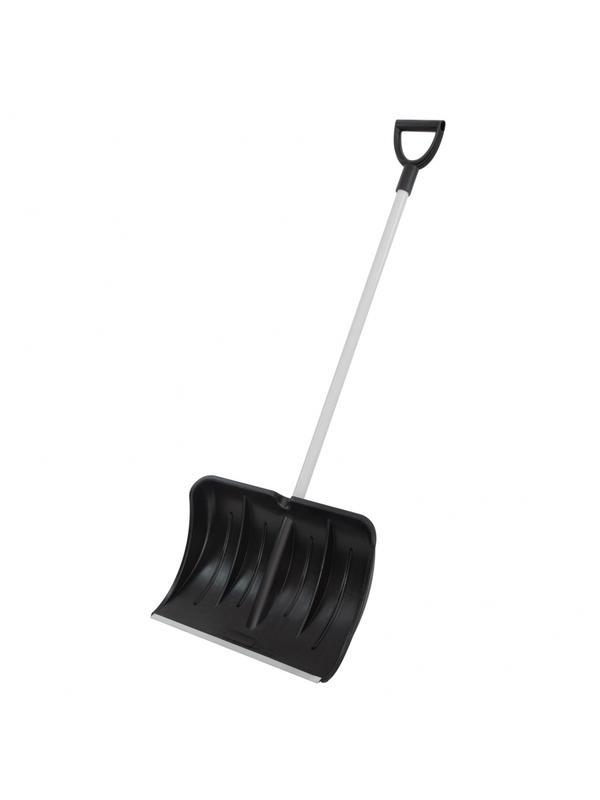 Лопата для уборки снега пластиковая, 530 х 375 х 1400 мм, алюминиевый черенок, Россия, Сибртех