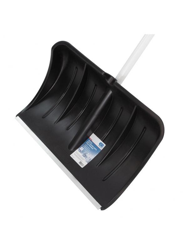 Лопата для уборки снега пластиковая, 530 х 375 х 1400 мм, алюминиевый черенок, Россия, Сибртех