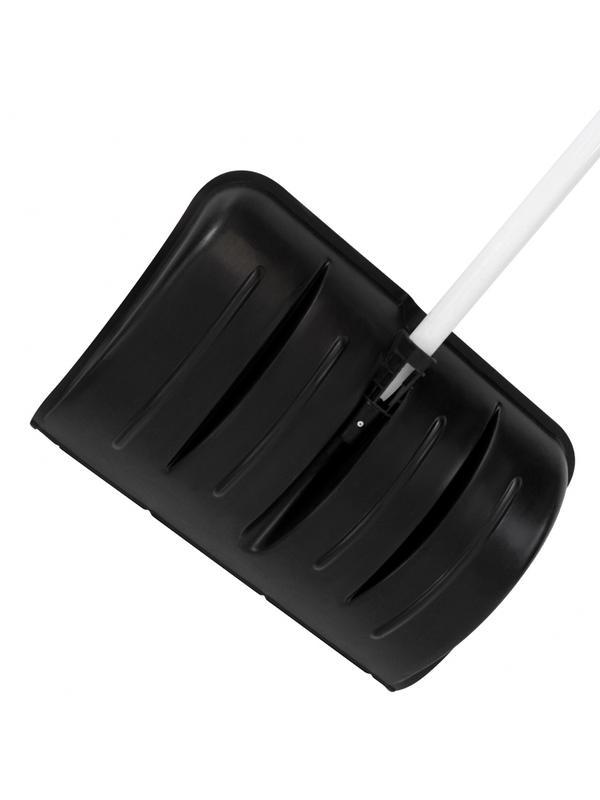 Лопата для уборки снега пластиковая, 530 х 375 х 1400 мм, алюминиевый черенок, Россия, Сибртех