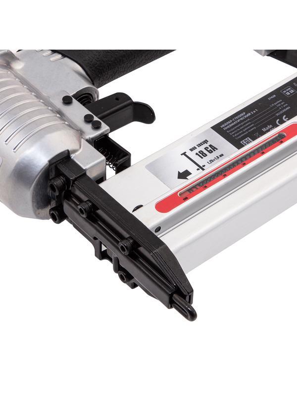 Нейлер-степлер пневматический 2 в 1, с регулировкой глубины забивания, гвозди 18GA, скобы 18GA Matrix