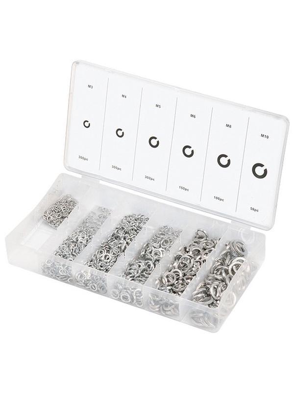 Набор гроверов, D 3, 4, 5, 6, 8, 10 мм, 1200 шт Сибртех