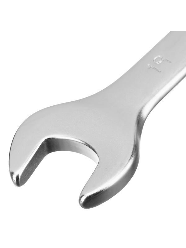 Набор ключей комбинированных, 8-19 мм, 8 шт, CrV, матовый хром Stels