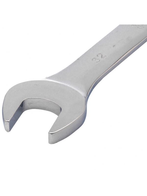 Ключ комбинированный трещоточный, 32 мм, CrV, зеркальный хром Matrix