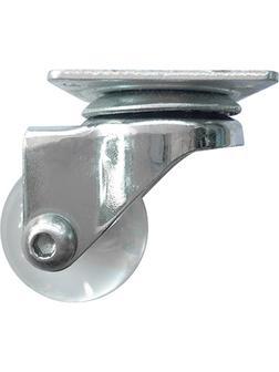 Колесо ПУ прозрачное поворотное d-35 мм, крепление платформенное Сибртех