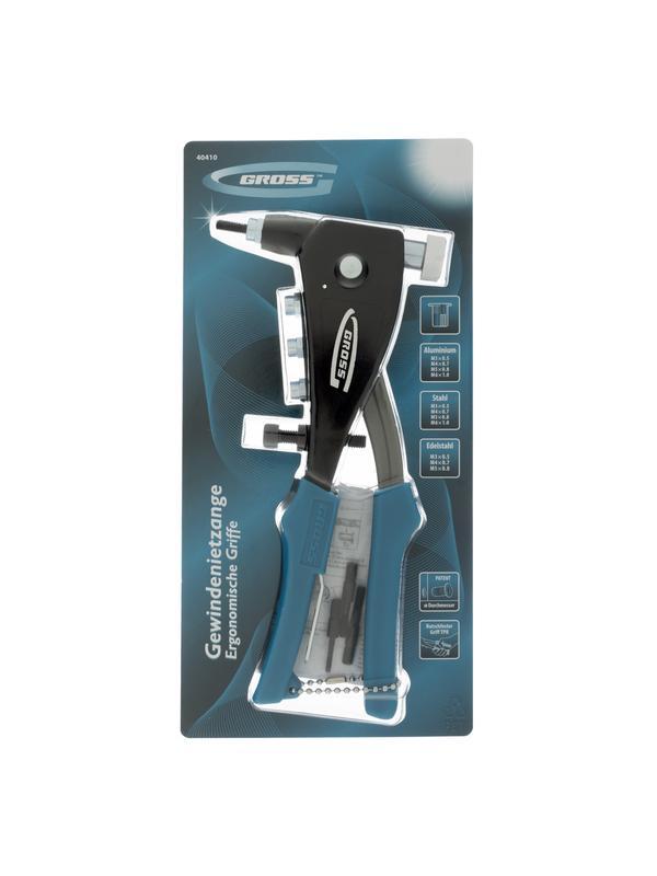 Заклепочник для резьбовых заклепок, заклепки М3, М4, М5, M6 Gross