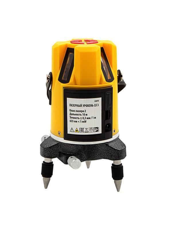 Уровень лазерный LX3, 10 м, ± 0,3 мм/1 м, 635 нм, 4 вертикальных, 1 горизонтальная плоскости, резьба 5/8