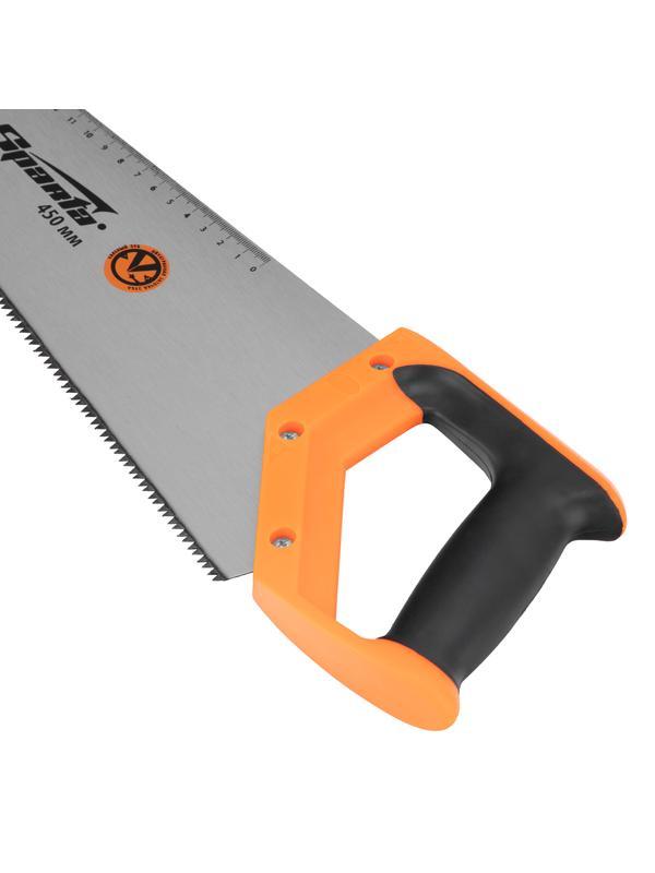 Ножовка по дереву, 450 мм, 7-8 TPI, зуб 2D, каленый зуб, двухкомпонентная рукоятка Sparta