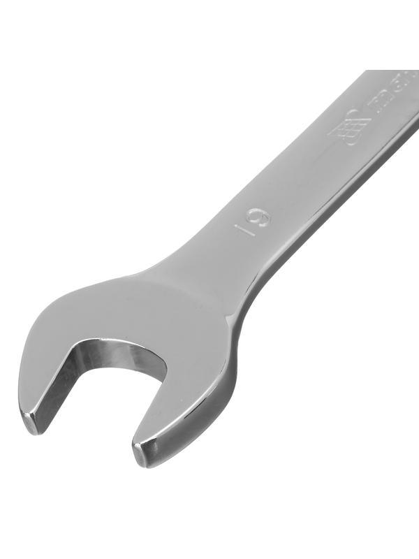 Ключ комбинированный трещоточный, 19 мм, CrV, зеркальный хром Matrix Professional