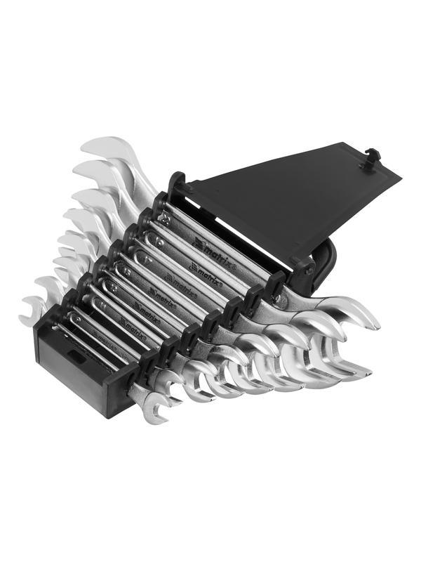 Набор ключей рожковых, 6-22 мм, 8 шт, CrV, хромированные Matrix