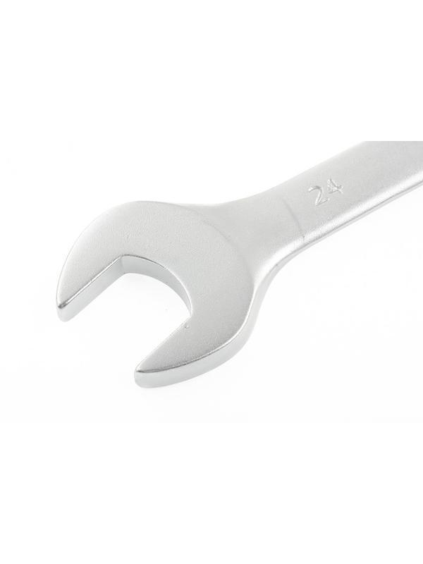 Ключ комбинированный, 24 мм, CrV, матовый хром Stels