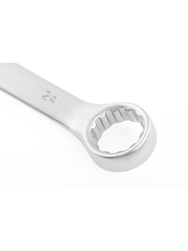 Ключ комбинированный, 24 мм, CrV, матовый хром Stels