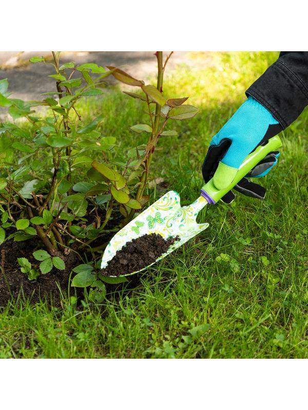 Совок посадочный широкий, 80 х 330 мм, стальной, пластиковая рукоятка, Flower Green, Palisad