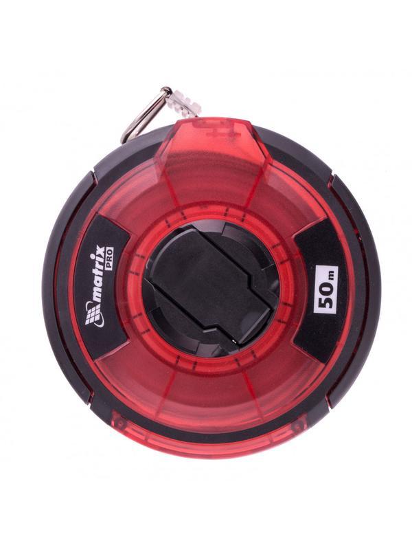 Рулетка геодезическая 50 м х 12,5 мм, закрытый корпус, стальная лента, односторонняя шкала, Pro Matrix