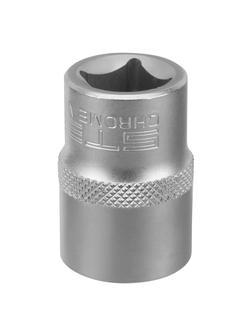 Головка торцевая, 19 мм, двенадцатигранная, CrV, под квадрат 1/2, хромированная Stels