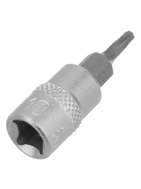 Головка с битой вставкой T10, квадрат 1/4, CrV Stels