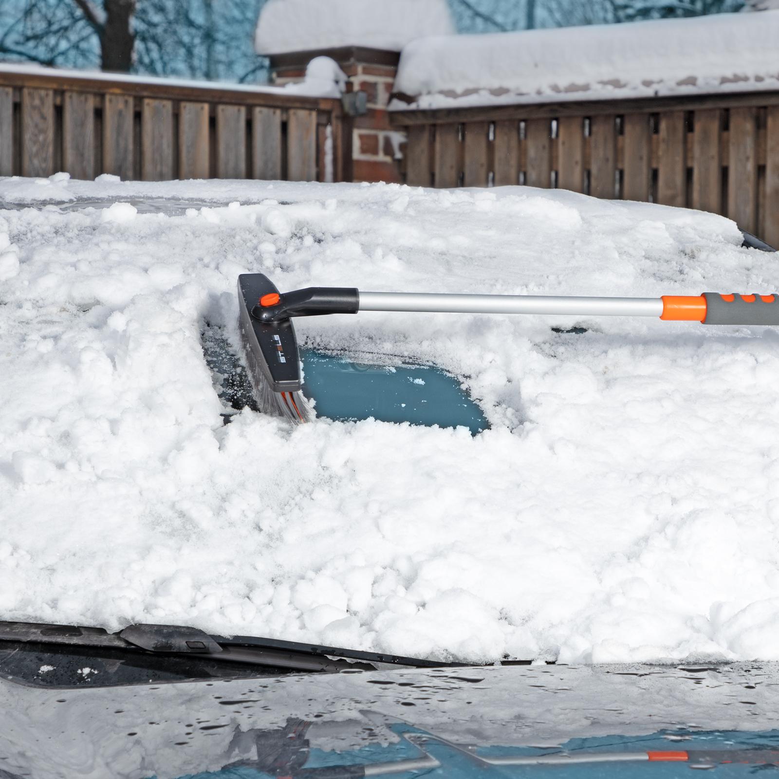 Щетка-сметка для снега со скребком телескопическая Stels 55313