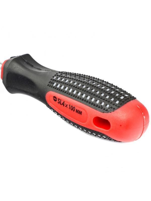 Отвертка Fusion, SL4 х 100 мм, CrV, трехкомпонентная рукоятка 