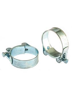 Хомуты металлические, силовые 56-59 мм, ширина 22 мм, шарнирный, W1, 2 шт Сибртех