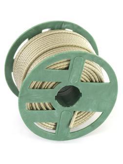 Трос металлополимерный прозрачный ПР-5.0, толщина 4.0 мм, катушка 50 метров Россия Сибртех