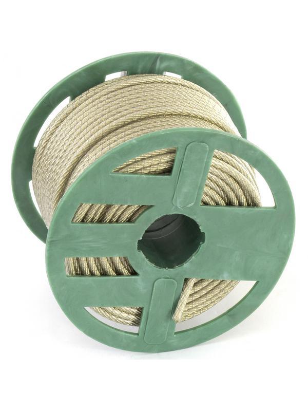 Трос металлополимерный прозрачный ПР-5.0, толщина 4.0 мм, катушка 50 метров Россия Сибртех