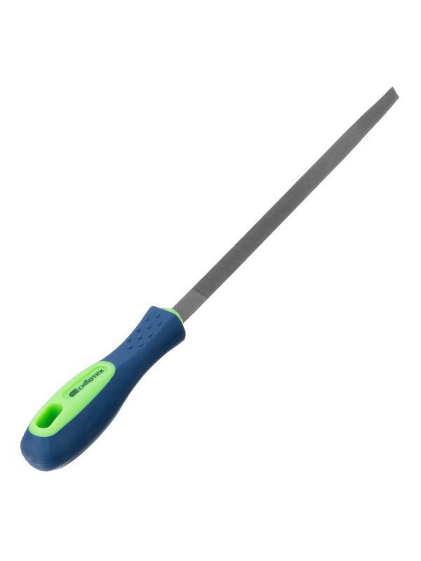 Напильник, 150 мм, трехгранный, двухкомпонентная рукоятка, №2 Сибртех