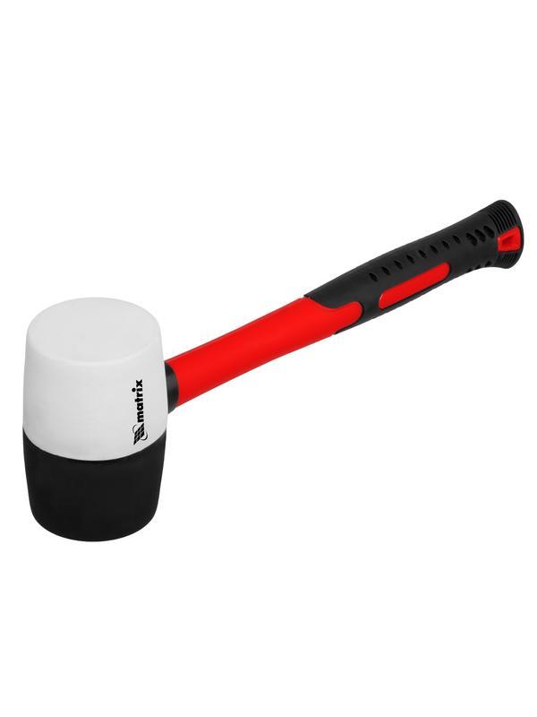 Киянка резиновая, 450 г, черно-белая резина, фибергласовая рукоятка Matrix