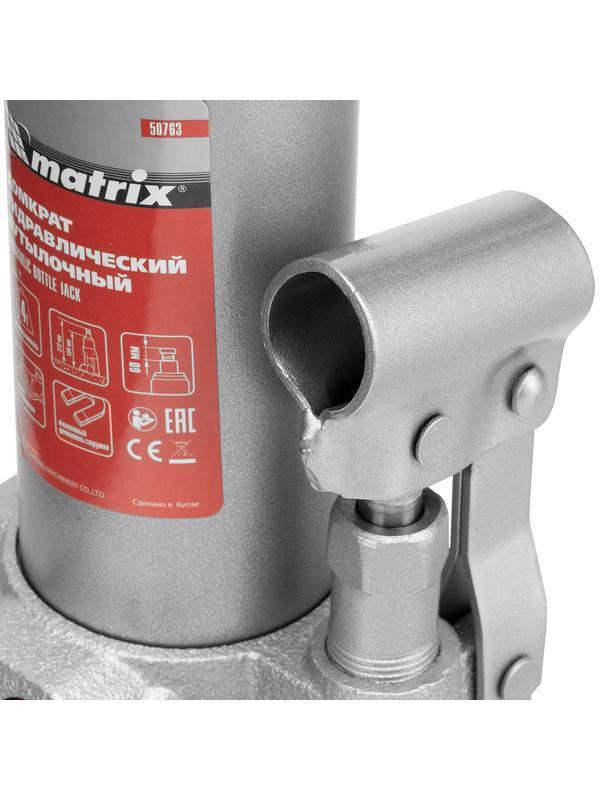 Домкрат гидравлический бутылочный, 4 т, h подъема 194-372 мм Matrix