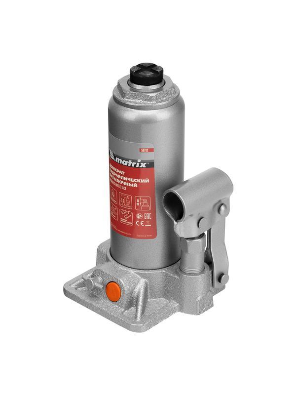 Домкрат гидравлический бутылочный, 4 т, h подъема 194-372 мм Matrix