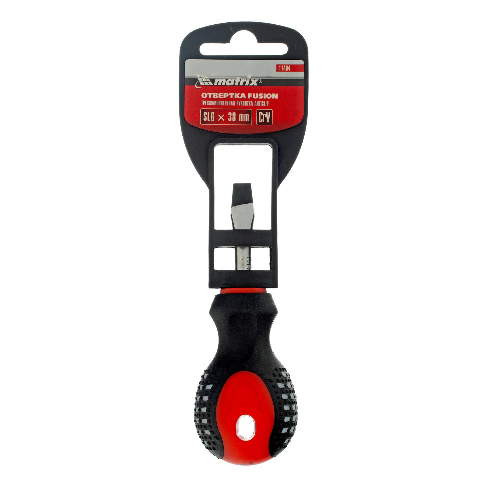 Отвертка Fusion, SL6 х 38 мм, CrV, трехкомпонентная рукоятка 