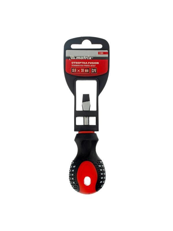 Отвертка Fusion, SL6 х 38 мм, CrV, трехкомпонентная рукоятка 