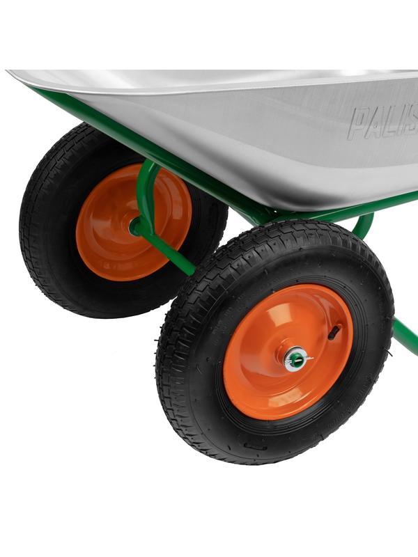 Тачка садово-строительная, 2-х колесная, усиленная, грузоподъемность 320 кг, объем 100 л Palisad