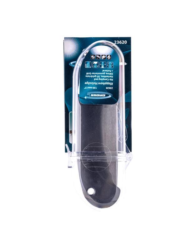 Пила по дереву Piranha, складная, для кемпинга и сада, 130 мм, 8-9 TPI, каленый зуб 3D, обрезиненная рукоятка, кобура Gross