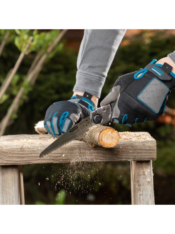 Пила по дереву Piranha, складная, для кемпинга и сада, 130 мм, 8-9 TPI, каленый зуб 3D, обрезиненная рукоятка, кобура Gross