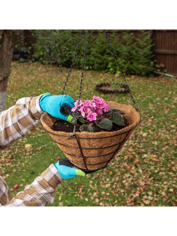 Кашпо подвесное с вкладышем из коковиты, конус D 35 см Palisad