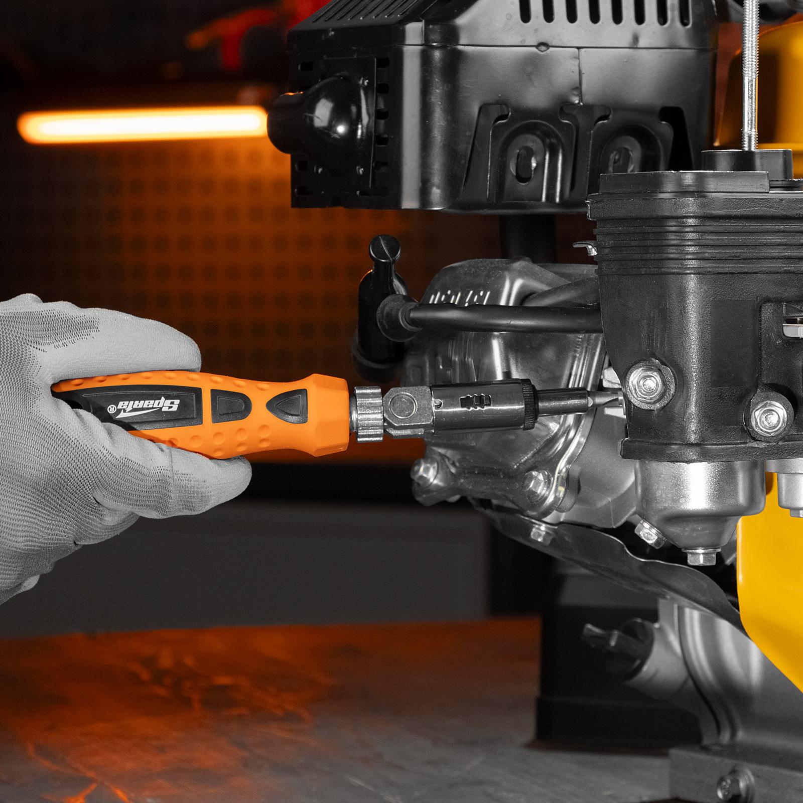 Отвертка реверсивная с шарниром, биты, торцевые головки, 18 шт, Sparta