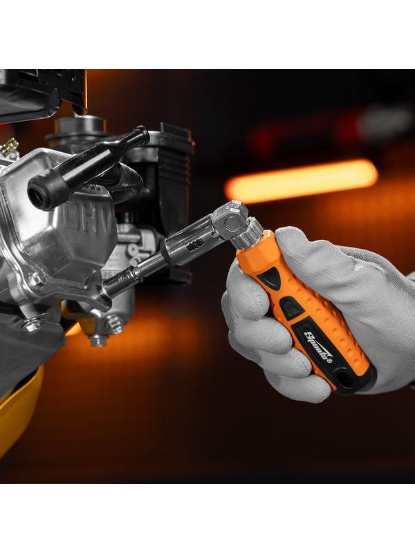 Отвертка реверсивная с шарниром, биты, торцевые головки, 18 шт, Sparta