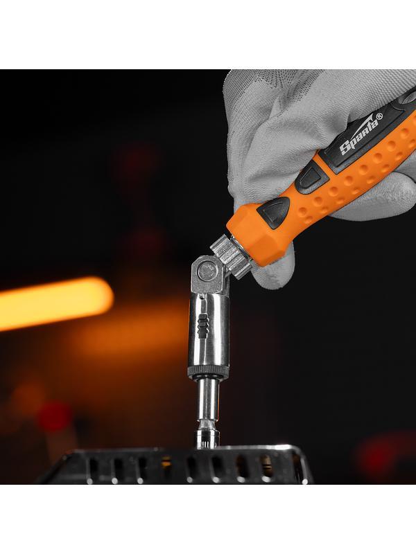 Отвертка реверсивная с шарниром, биты, торцевые головки, 18 шт, Sparta