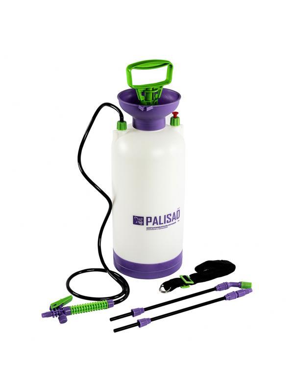 Опрыскиватель ручной усиленный с горловиной 7 л, с насосом, шлангом и разбрызгивателем Palisad